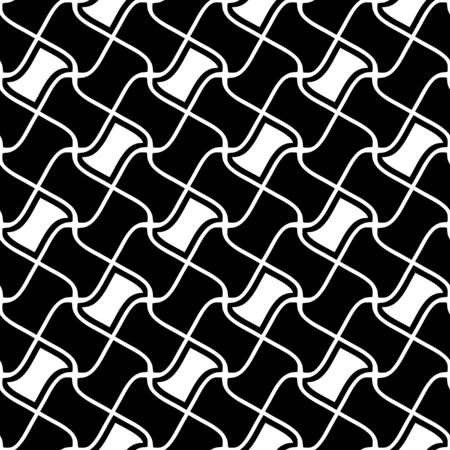 Geometric seamless pattern, seamless trellis pattern, black and white geometric ornament, seamless overlay texture, vector illustration.のイラスト素材