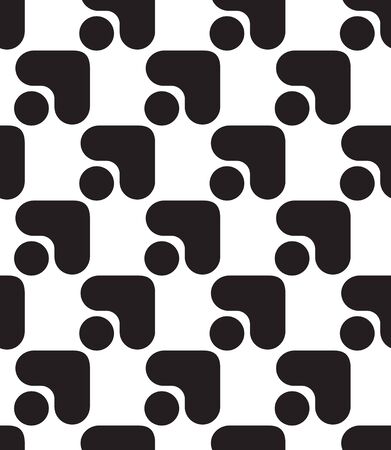 Polka dots and arrows seamless, simple seamless vector pattern. Black and white backgrounds pattern. Geometric abstract motif.のイラスト素材
