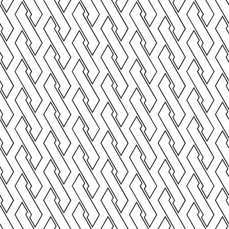 Seamless pattern of intersecting bands, seamleess ropes, black and white linear teture, vector illustrationのイラスト素材