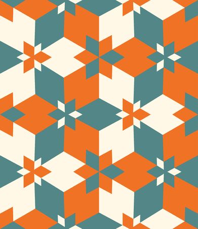 Geometric seamless pattern in color, bright geometric background, colorful vector illustration.のイラスト素材