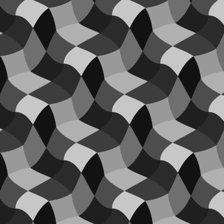 Seamless geometric, geo pattern, optical illusion, distorted geometrical forms, creative seamless print, wrapping paper, vector illustrationのイラスト素材