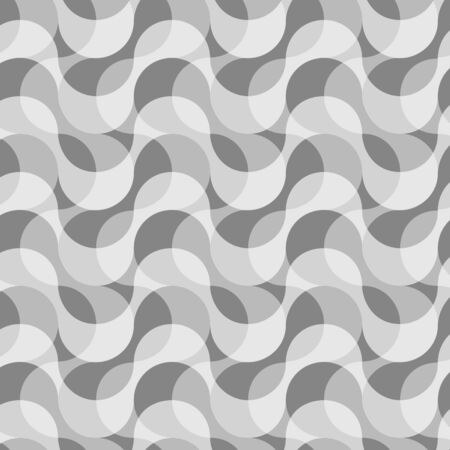Seamless pattern of grey bands, seamless waves, abstract ripples texture, monochrome vector illustration.のイラスト素材