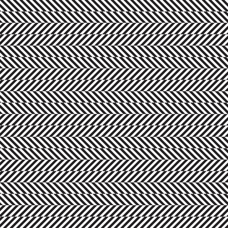 Seamless zigzag pattern, optical illusion effect, modern seamless print in black and white, vector illustrationのイラスト素材