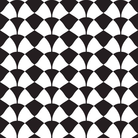 Seamless pattern, checkered fabric print, geometric, geo pattern, vector illustration in black and whiteのイラスト素材