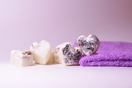 Spa soap natural lavenser heartsの写真素材