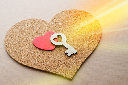 Key to the heart as a symbol of loveの写真素材