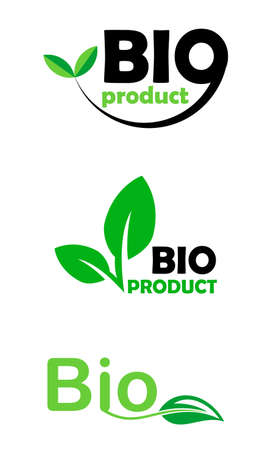 Logos bio ecology nature elementのイラスト素材