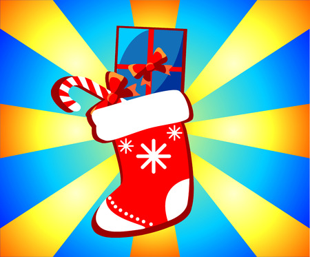 Christmas presents. The illustration on a celebratory background.のイラスト素材