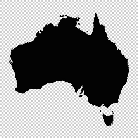 Vector map Australia. Isolated vector Illustration. Black on White background.のイラスト素材
