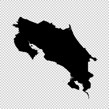 Vector map Costa Rica. Isolated vector Illustration. Black on White background. EPS 10 Illustration.のイラスト素材