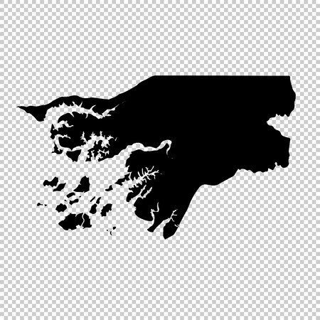 Vector map Guinea-Bissau. Isolated vector Illustration. Black on White background. EPS 10 Illustration.のイラスト素材
