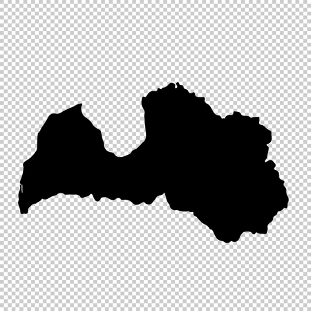 Vector map Latvia. Isolated vector Illustration. Black on White background. EPS 10 Illustration.のイラスト素材