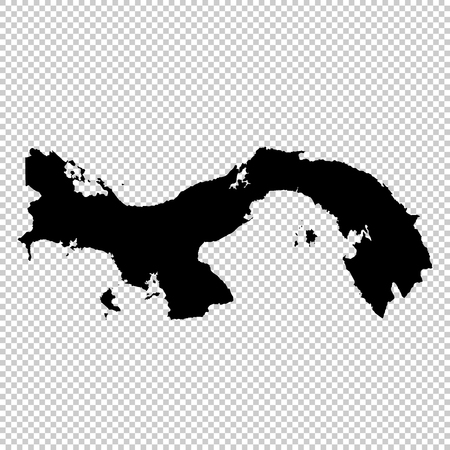 Vector map Panama. Isolated vector Illustration. Black on White background. EPS 10 Illustration.のイラスト素材
