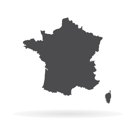 Vector map France. Isolated vector Illustration. Black on White background. EPS 10 Illustration.のイラスト素材