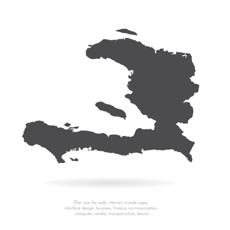 Vector map Haiti. Isolated vector Illustration. Black on White background. EPS 10 Illustration.のイラスト素材