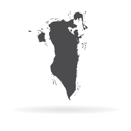 Vector map Bahrain. Isolated vector Illustration. Black on White background. EPS 10 Illustration.のイラスト素材