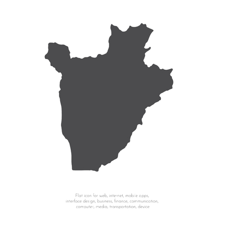 Vector map Burundi. Isolated vector Illustration. Black on White background. EPS 10 Illustration.のイラスト素材