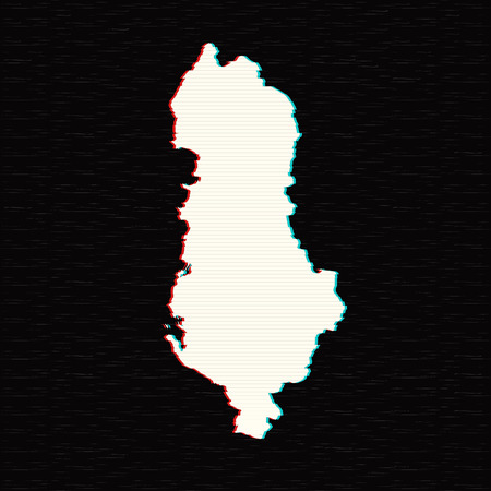 Vector map Albania. Isolated vector Illustration. Black on White background. EPS 10 Illustration.のイラスト素材