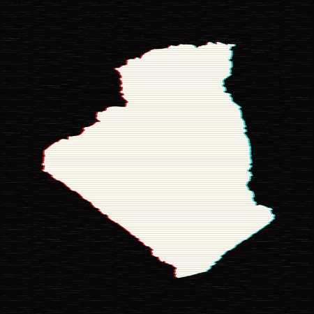 Vector map Algeria. Isolated vector Illustration. Black on White background. EPS 10 Illustration.のイラスト素材