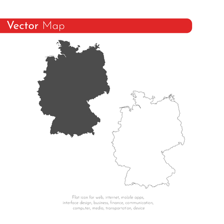 Vector map Germany. Isolated vector Illustration. Black on White background. EPS 10 Illustration.のイラスト素材