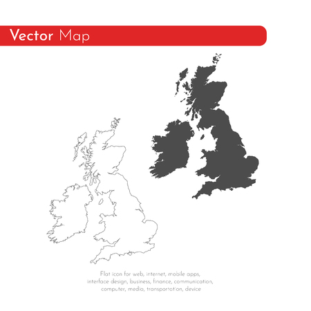 Vector map Great Britain. Isolated vector Illustration. Black on White background. EPS 10 Illustration.のイラスト素材