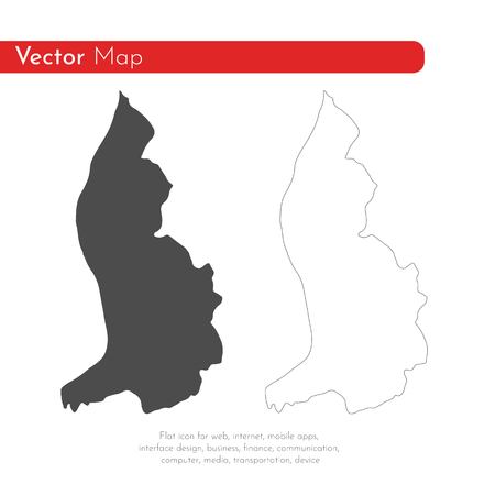 Vector map Liechtenstein. Isolated vector Illustration. Black on White background. EPS 10 Illustration.のイラスト素材