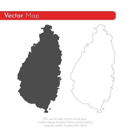 Vector map Saint Lucia. Isolated vector Illustration. Black on White background. EPS 10 Illustration.のイラスト素材