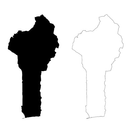 Vector map Benin. Isolated vector Illustration. Black on White background. EPS 10 Illustration.のイラスト素材