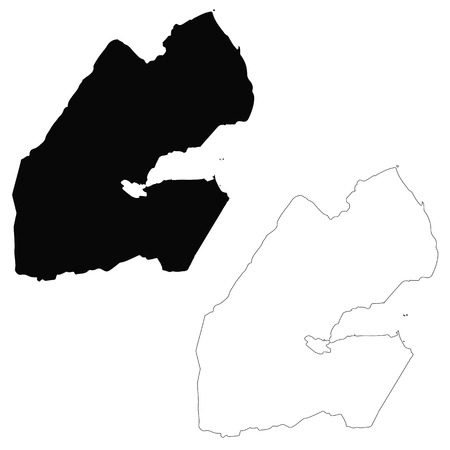 Vector map Djibouti. Isolated vector Illustration. Black on White background. EPS 10 Illustration.のイラスト素材