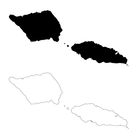 Vector map Samoa. Isolated vector Illustration. Black on White background. EPS 10 Illustration.のイラスト素材