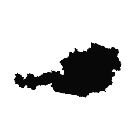 Vector map Austria. Isolated vector Illustration. Black on White background.の写真素材