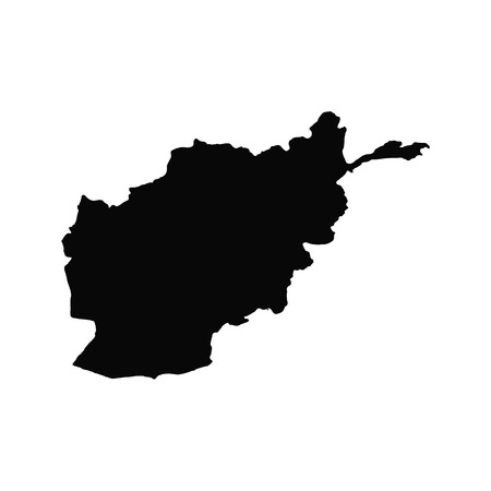 Vector map Afghanistan. Isolated vector Illustration. Black on White background.の写真素材