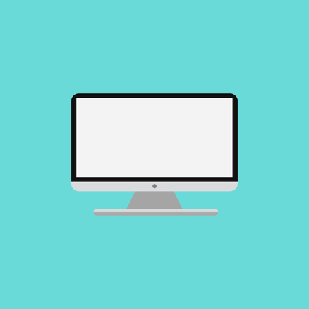 Vector icon computer monitor. Flat style. Vector Illustration.