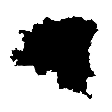 Vector map Democratic Republic of the Congo. Isolated vector Illustration. Black on White background.の写真素材