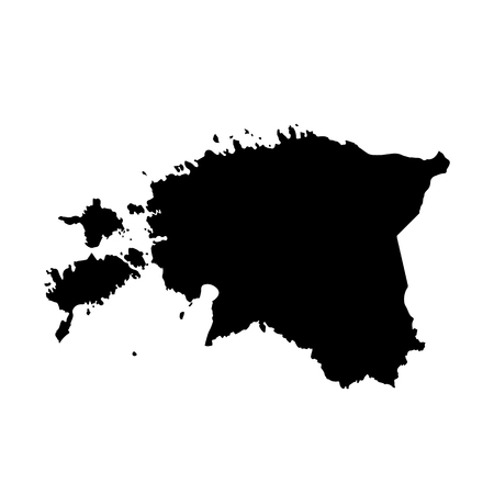 Vector map Estonia. Isolated vector Illustration. Black on White background.   Illustration.の写真素材