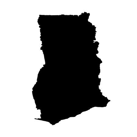 Vector map Ghana. Isolated vector Illustration. Black on White background.   Illustration.の写真素材