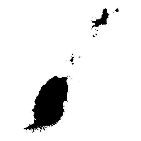 Vector map Grenada. Isolated vector Illustration. Black on White background.   Illustration.の写真素材