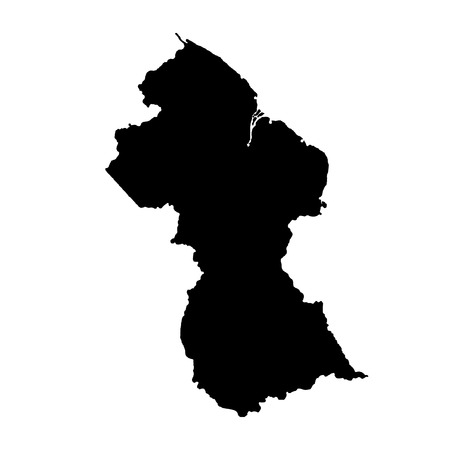 Vector map Guyana. Isolated vector Illustration. Black on White background.   Illustration.の写真素材