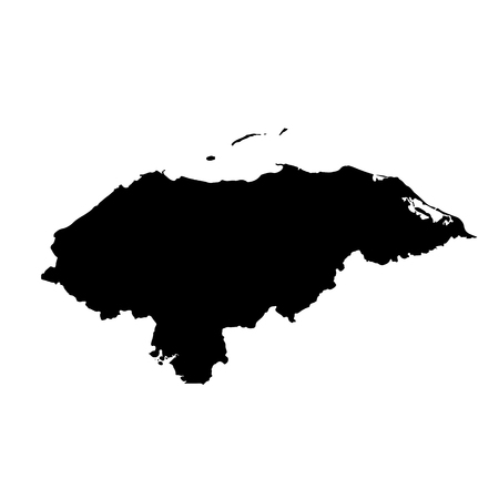 Vector map Honduras. Isolated vector Illustration. Black on White background.  Illustration.の写真素材