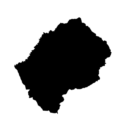 Vector map Lesotho. Isolated vector Illustration. Black on White background.   Illustration.の写真素材