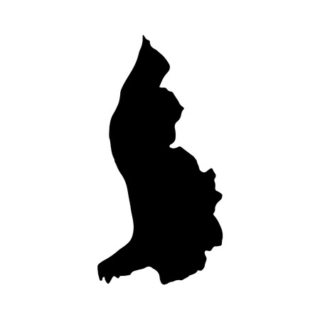 Vector map Liechtenstein. Isolated vector Illustration. Black on White background.   Illustration.の写真素材