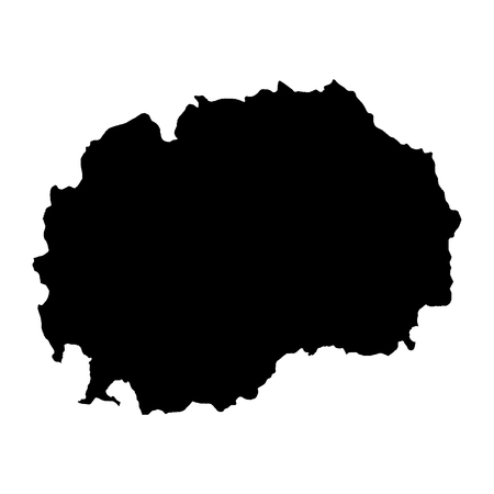 Vector map Macedonia. Isolated vector Illustration. Black on White background.   Illustration.の写真素材