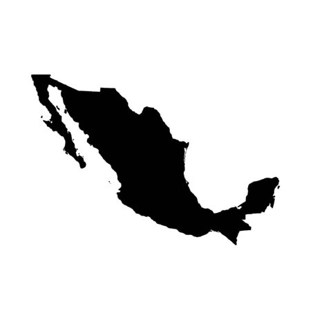 Vector map Mexico. Isolated vector Illustration. Black on White background.の写真素材