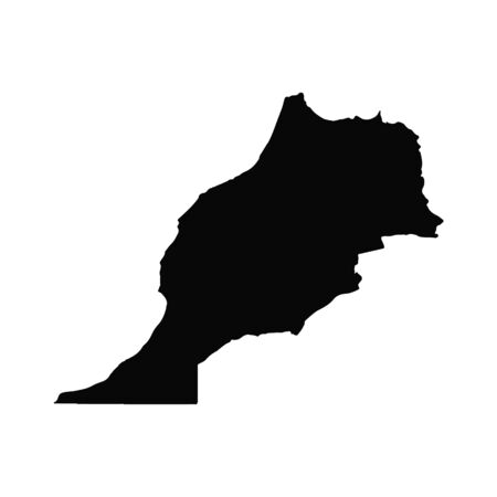 Vector map Morocco. Isolated vector Illustration. Black on White background.の写真素材