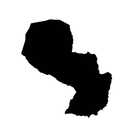 Vector map Paraguay. Isolated vector Illustration. Black on White background.の写真素材