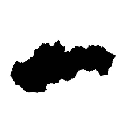 Vector map Slovakia. Isolated vector Illustration. Black on White background.の写真素材