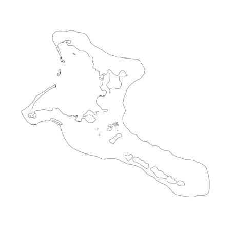Vector map Kiribati. Isolated vector Illustration. Black on White background.の写真素材