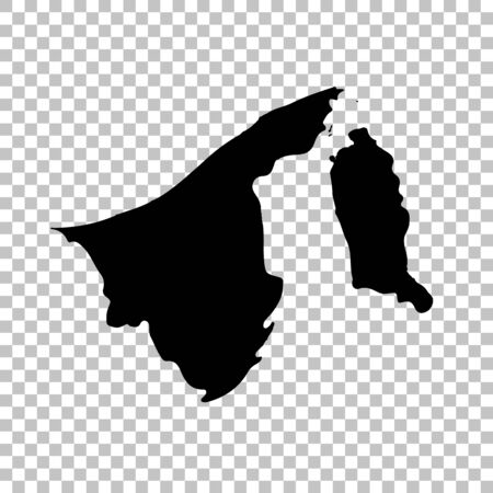 Vector map Brunei. Isolated vector Illustration. Black on White background.の写真素材