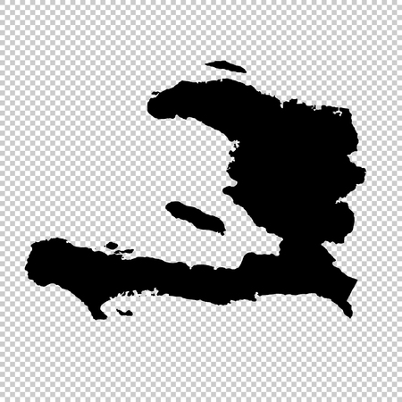 Vector map Haiti. Isolated vector Illustration. Black on White background.の写真素材