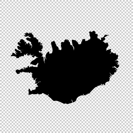 Vector map Iceland. Isolated vector Illustration. Black on White background.の写真素材